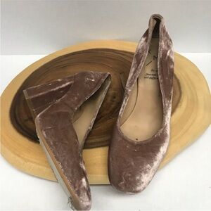 KMB Blush Velvet Heels Doll Heels Made In Spain